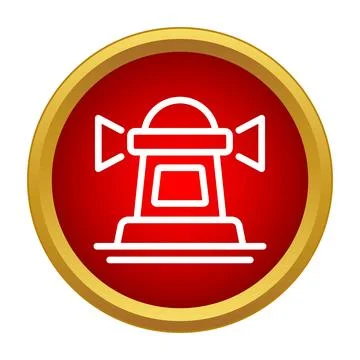 Lighthouse beacon guiding mariner navigation safety icon Stock Illustration