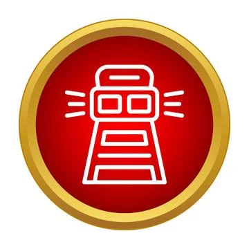 Lighthouse beacon guiding maritime navigation safety icon Stock Illustration