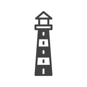 Lighthouse beacon icon flat vector illustration Stock Illustration