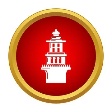 Lighthouse beacon icon navigating safety and guidance Stock Illustration