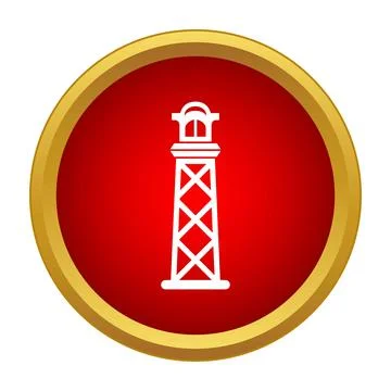 Lighthouse beacon icon representing nautical navigation safety Stock Illustration