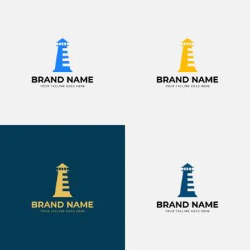 Lighthouse, Beacon logo design template vector illustration. Modern abstract  Stock Illustration