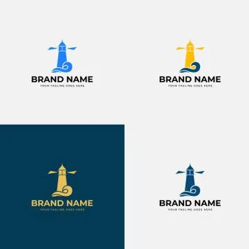 Lighthouse, Beacon logo design template vector illustration. Modern abstract  Stock Illustration