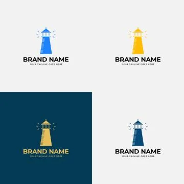 Lighthouse, Beacon logo design template vector illustration. Modern abstract  Stock Illustration