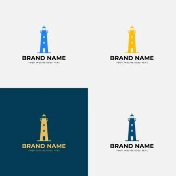 Lighthouse, Beacon logo design template vector illustration. Modern abstract  Stock Illustration