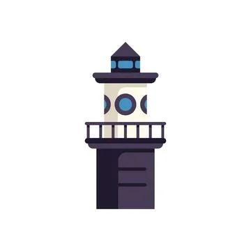 Lighthouse beacon tower offering maritime navigation guidance Stock Illustration