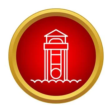 Lighthouse beam providing navigation and safety on coast icon Ilustración de archivo