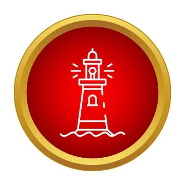 Lighthouse beaming guiding light from a tower Stock Illustration