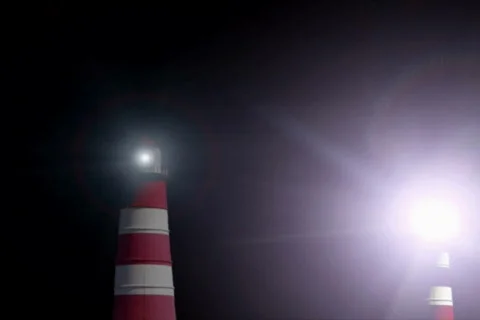 Lighthouse beams flashing Stock Footage 516671