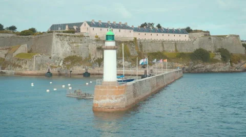 Lighthouse of belle ile Stock Footage 56313333