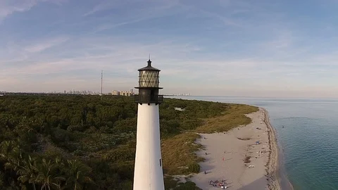 Lighthouse at Bill Baggs State Park 07 Video stock 92691776