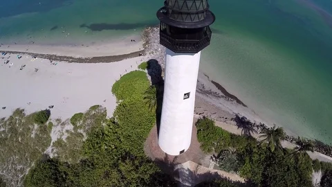 Lighthouse at Bill Baggs State Park 03 Video stock 92749577