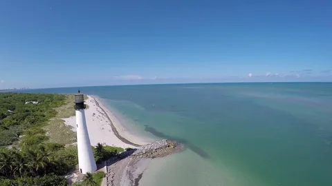 Lighthouse at Bill Baggs State Park 05 Video stock 92749915