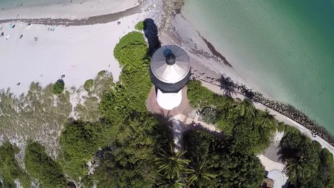 Lighthouse at BillBaggs State Park 02 1 Stock-Footage 92749342