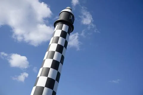 Lighthouse with black and white chequer design Stock Photos