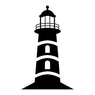 Lighthouse black vector icon on white background Stock Illustration