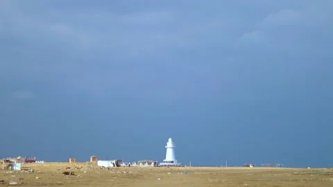 Lighthouse In The Blye Sky Stock Footage 233860077