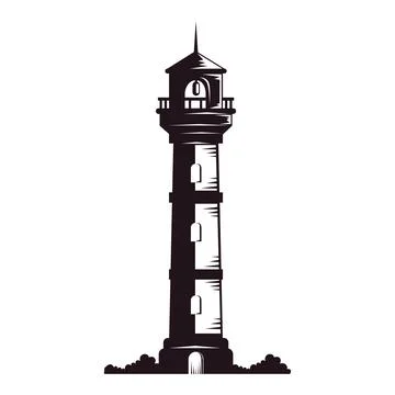 Lighthouse building drawing Ilustración de archivo