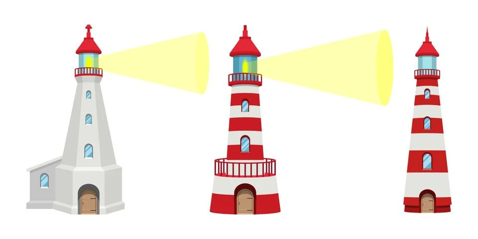 Lighthouse building vector design illustration isolated on white background Stock-Illustration