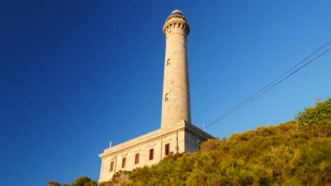 The lighthouse at "Cabo de Palos", Sticks Cape, Spain. Video stock 136900596
