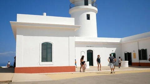 Lighthouse in Cap de Cavalleria, Menorca island, Balearic Islands, Spain. 库存影片 101310401