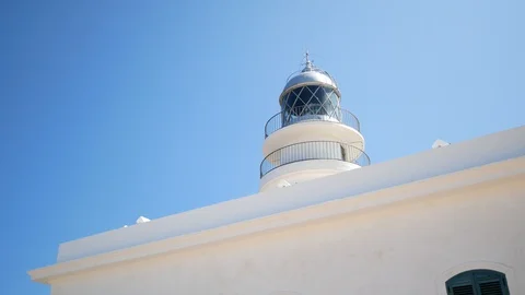 Lighthouse in Cap de Cavalleria, Menorca island, Balearic Islands, Spain. Видео 101310752
