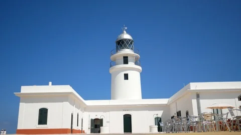Lighthouse in Cap de Cavalleria, Menorca island, Balearic Islands, Spain. Video stock 101310834