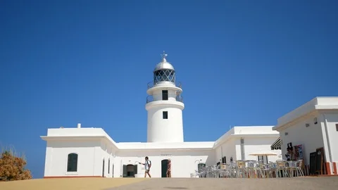 Lighthouse in Cap de Cavalleria, Menorca island, Balearic Islands, Spain. Video stock 101310913