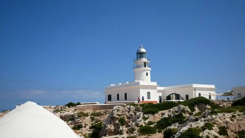 Lighthouse in Cap de Cavalleria, Menorca island, Balearic Islands, Spain. 库存影片 101310963