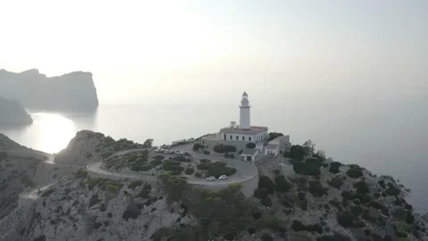 Lighthouse, Cap de Formentor, Mallorca, Balearic Islands, Spain, Europe Stock Footage 142822946