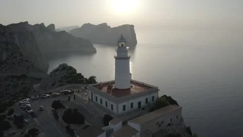 Lighthouse, Cap de Formentor, Mallorca, Balearic Islands, Spain, Europe Stock Footage 142823383