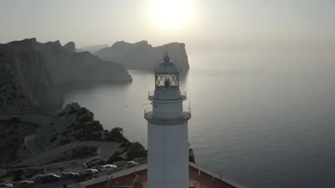 Lighthouse, Cap de Formentor, Mallorca, Balearic Islands, Spain, Europe Stock Footage 142823404
