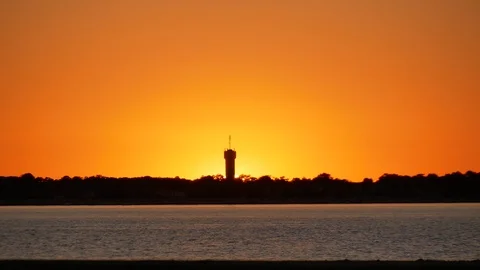 Lighthouse Cap Ferret at sunset Stock Footage 96076970