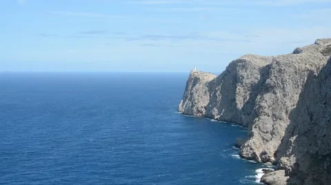 Lighthouse, Cap Formentor, Majorca, Spain Stock Footage 63470372