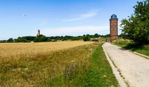 Lighthouse at cape Arkona , island of Ruegen in Germany Stock Photos