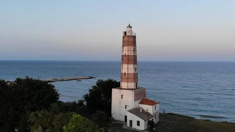 The lighthouse at Cape Shabla sunset Stock Footage 94189762