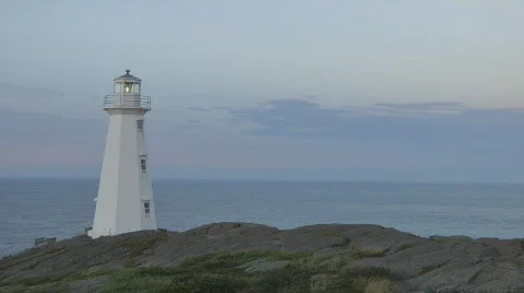 The Lighthouse at Cape Spear Newfoundland Canada Stock Footage 852674
