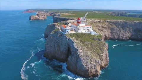Lighthouse of Cape St Vincent 스톡 동영상 132524517