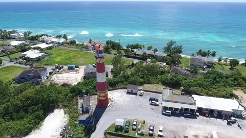 Lighthouse on Caribbean beaches Stock Footage 88575991