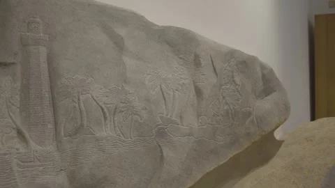 Lighthouse carving on a stone Rock Stock-Footage 287969798