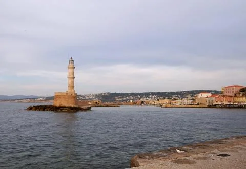 Lighthouse in chania Stock Photos