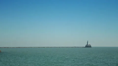 Lighthouse in Chicago harbour Stock Footage 41308837