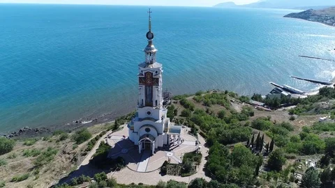 The lighthouse Church of St. Nicholas Video stock 79148705