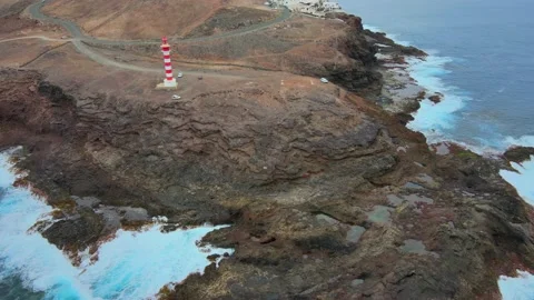 Lighthouse in circular flight Stock Footage 146286506