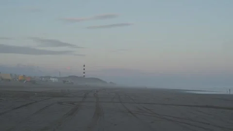 Lighthouse Claromeco beach Stock Footage 252150739