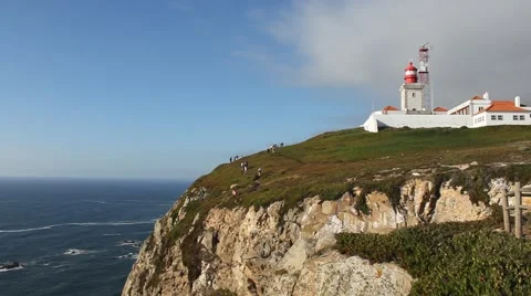Lighthouse on a Cliff Stock Footage 40342056