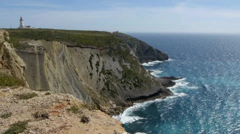Lighthouse on a cliff 스톡 동영상 41803024