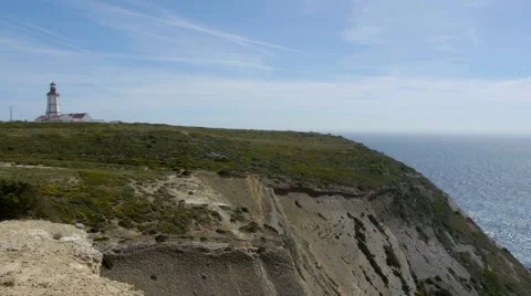 Lighthouse on a cliff Stock Footage 41803585