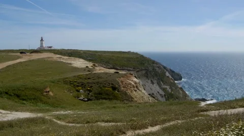 Lighthouse on a cliff 스톡 동영상 41803754