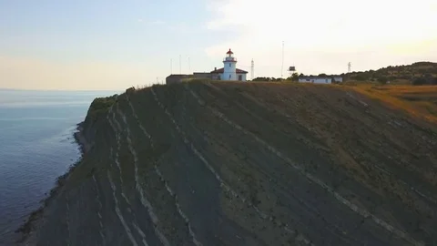 Lighthouse On A Cliff Stock Footage 78525934